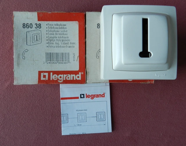 2 Prises Téléphone PTT 8 Contacts Legrand Sagane 84302 - Neuf, Pour Installations Télécom