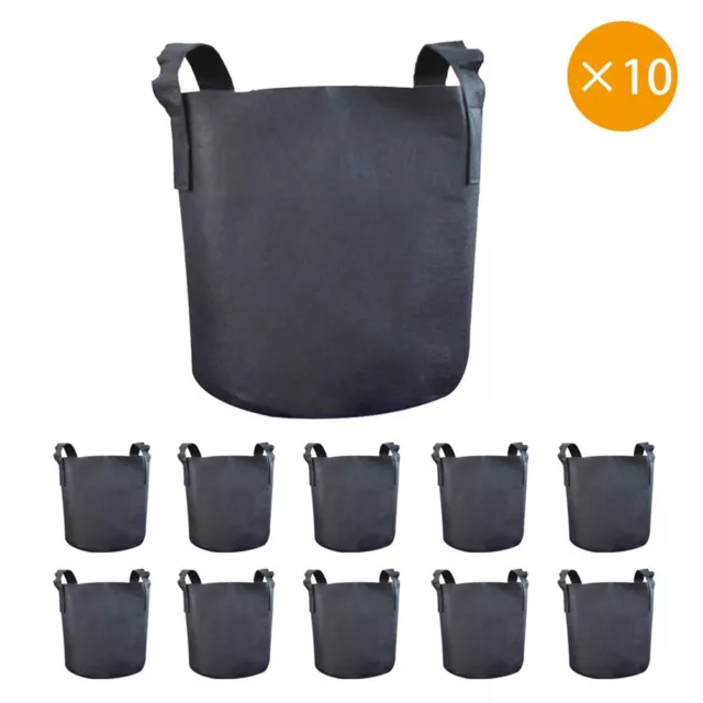 10Pcs 2 gal Grow Fabric Bag Plant Bags Grow Pots with Handles Garden Container