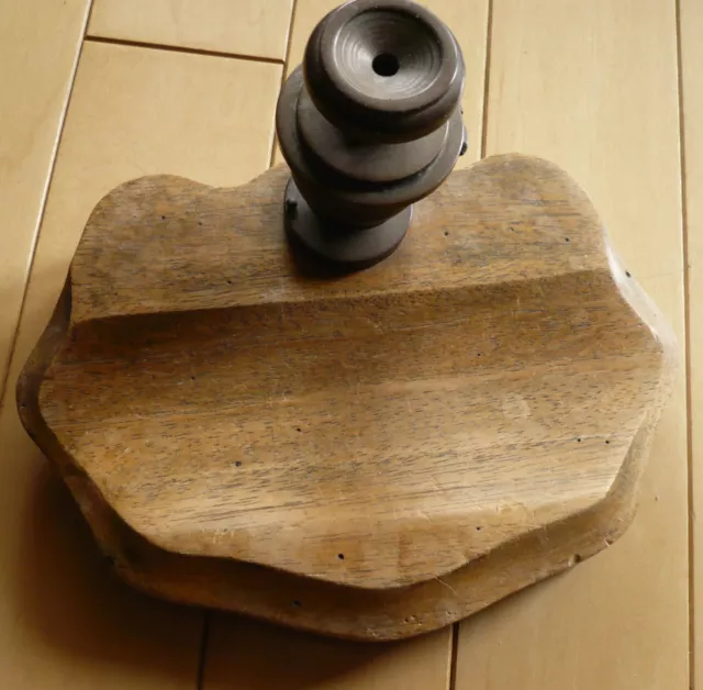 Collectible INK WELL, OLD ANTIQUE PEN HOLDER WOOD METAL BASE, Vintage WOODEN