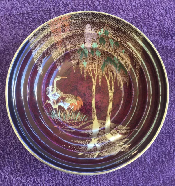 RARE Large Carlton Ware Rouge Royale Storks and Willow Trees Bowl - Stunning!