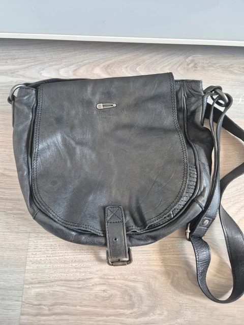 Sac Besace Créateur La Licorne – Cuir Agneau Pleine Fleur Noir – Neuf Avec étiquettes – Fabriqué En France – Élégant Et Pratique