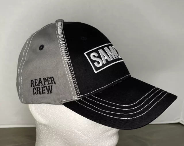 Sons of Anarchy Mens Adjustable Baseball Cap Hat Gray Cotton SAMCRO Reaper Crew