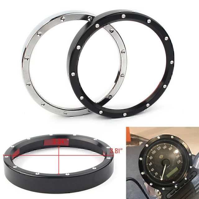 HCmotorku Motorcycle Speedometer Bezel Trim Ring Cover Fit for Harley Touring Electra Street