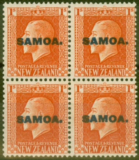 Samoa 1916 1s Vermilion SG142 Fein MNH Block Of 4
