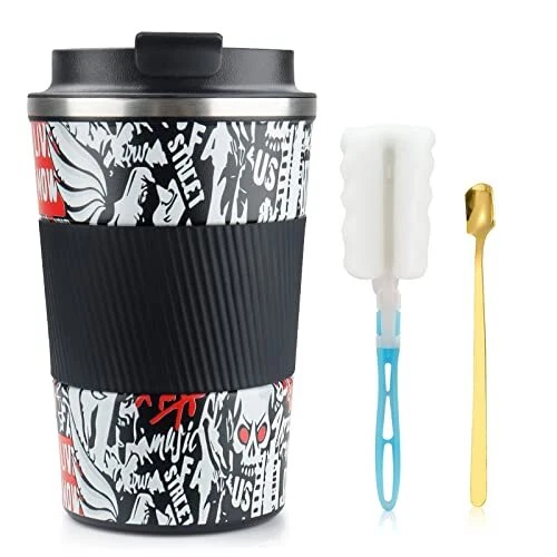 12 oz Stainless Steel Vacuum Insulated Tumbler - Coffee Travel Mug Spill...
