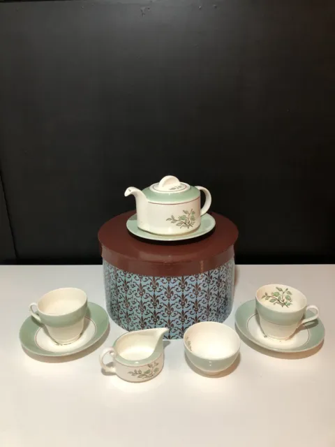 Vintage Pottery Mid Century Art Deco 8 Piece Tea Set Gift