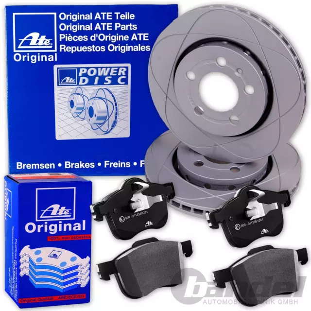 ATE PowerDisc BREMSSCHEIBEN 256mm+BELÄGE VORNE passend für OPEL ASTRA G CARAVAN