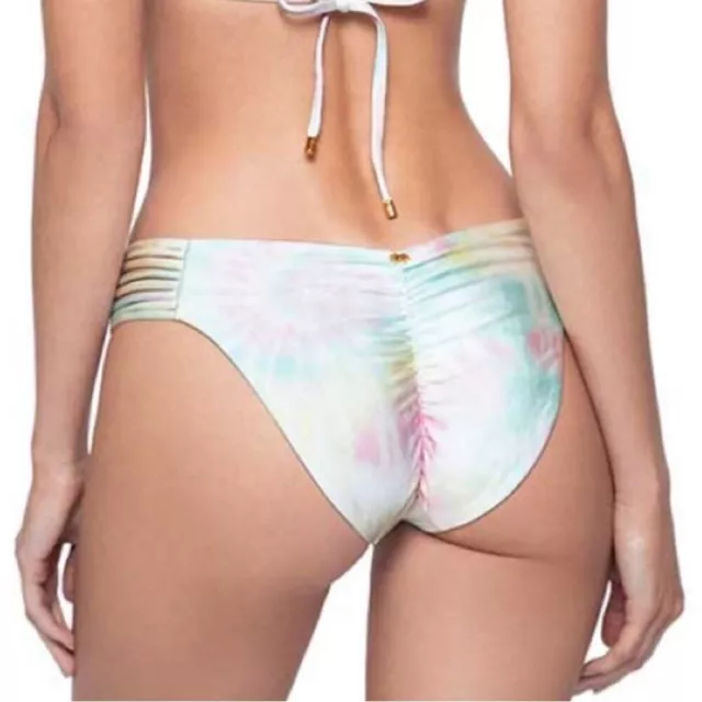NWT PACSUN SWIM Turquoise Justine Scrunch Tie Side High Cut Bikini Bottom  Size L $15.40 - PicClick