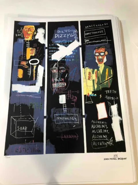 Jean Michel Basquiat litografía fuera de conjunto cm 50x70 con el certificado