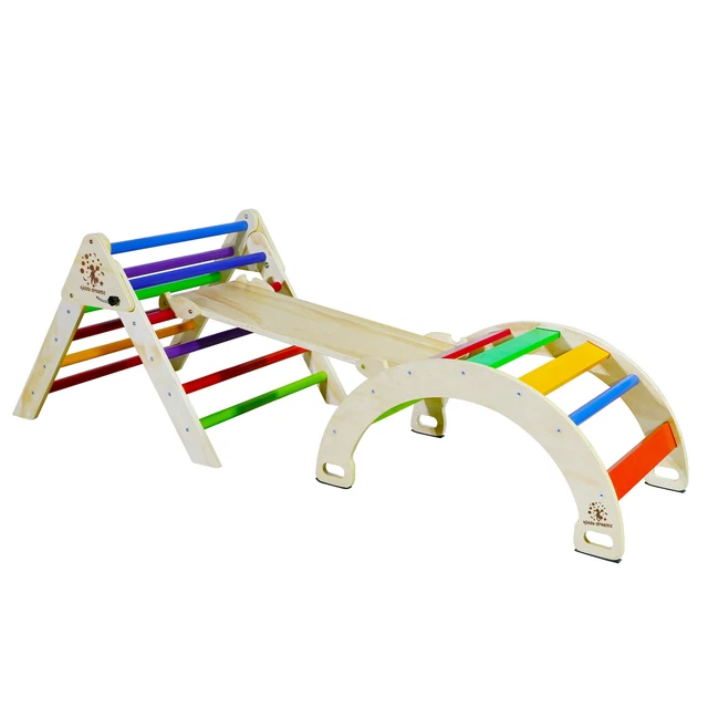 Woodure 7-in-1 Montessori Klettergerüst - Kletterdreieck Mit Rutsche Ab 1 Jahr