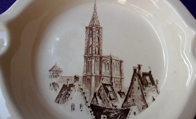 Ancien Cendrier En Faïence De Sarreguemines  Cathédrale De Strasbourg - Alsace 3