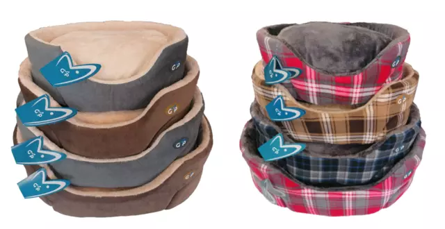 Pet Basket Bed with Soft Comfy Fabric Washable Deep Cushion Dog Cat Cosy Essence