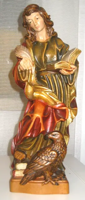 Holzfigur geschnitzt, Hl., heiliger Johannes der Evangelist, 30 cm, TOP 44E