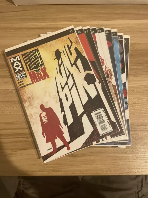 PUNISHER MAX Lot #1-9 (Key Issues, High Quality) Kingpin, Marvel Superhero