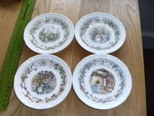 Royal Doulton Brambly Hedge Smal Pin Dish Set of Four Excellent Condition 12 cms