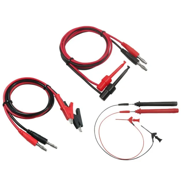 Équipement de câble fil de test multimètre rouge + noir outils de test clip a