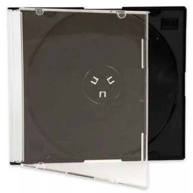 10 Single 5.2mm Slim CD Jewel Cases with Black Tray Durable for 1 Disc