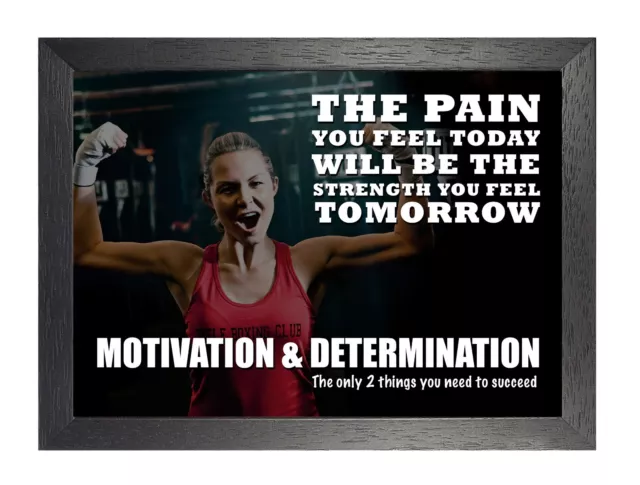 Motivation 117 Boxen 2 Entschlossenheit Inspiration Zitat Poster Sport Fitnessstudio Passform