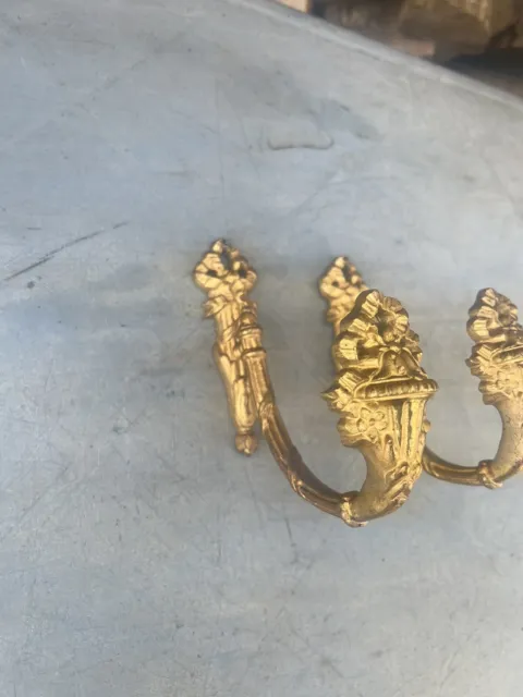 Pair Of antique French Gilt Solid brass curtain tie backs