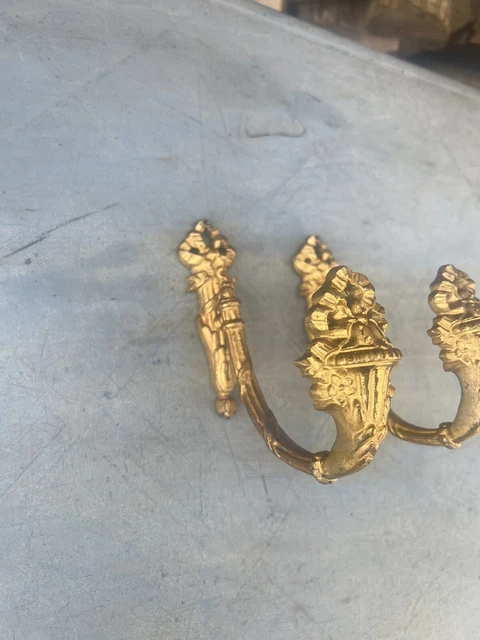 Pair Of antique French Gilt Solid brass curtain tie backs