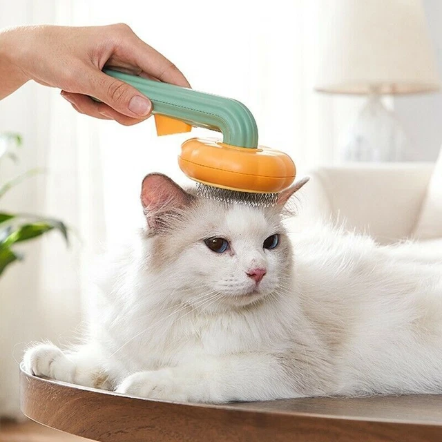 PET Pumpkin Brush, Pet Grooming Self Cleaning Slicker Brush For Dogs Cats Puppy