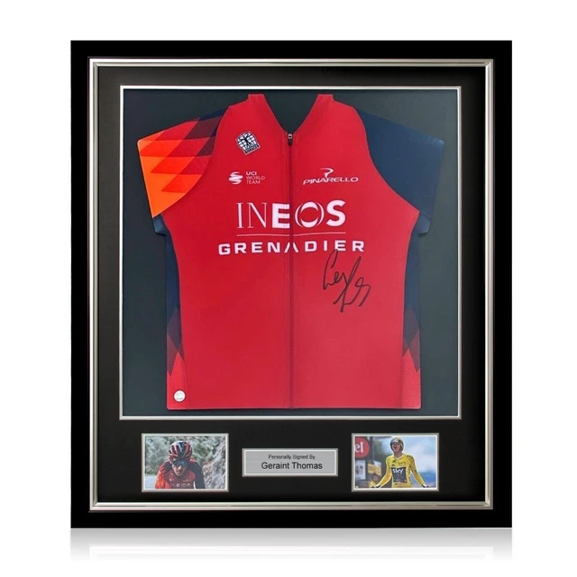 GERAINT THOMAS SIGNED Ineos Grenadiers Cycling Jersey. Deluxe Frame £
