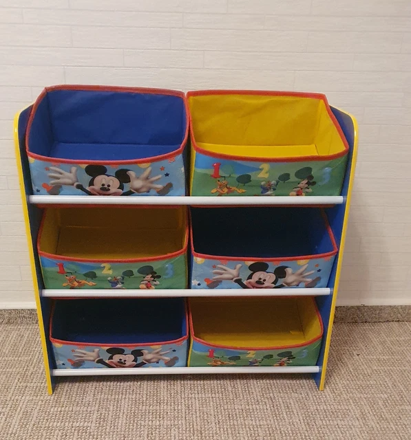 Mickey Mouse Aufbewahrungsregal mit 6 Stoffkisten