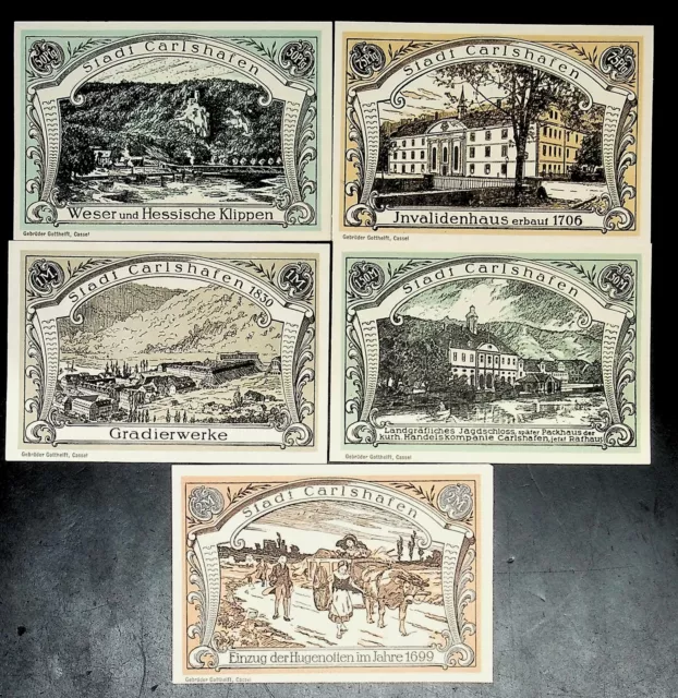 1921 Germany CARLSHAFEN 50 75 100 150 200 Phennig Banknote / Notgeld