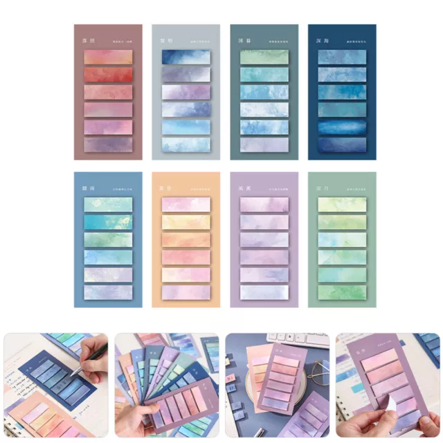 Colored Sticky Tabs for Notebooks and Files - 8 Sets-