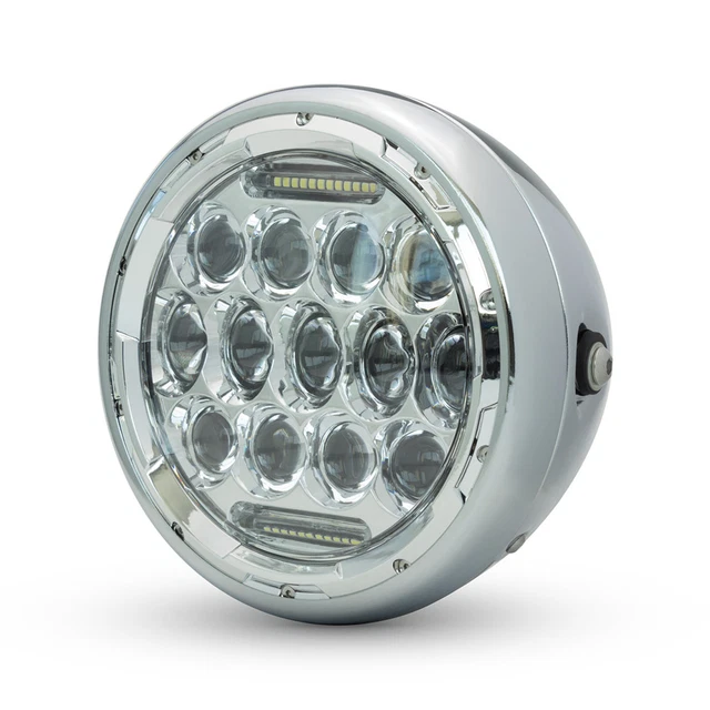 Phare Moto Rétro LED 7.7 H4 - Daymaker Pour Café Racer, Bobber - Neuf, Emballage D'origine
