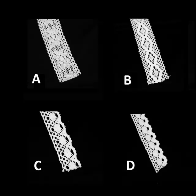 Häkelspitze weiss Spitzenband Spitzenborte Baumwolle Vintage versch Größen/Länge