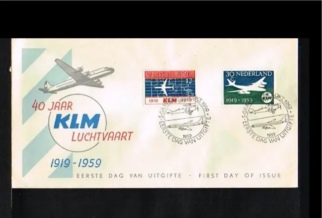 [NL219_03] - 1959 - Netherlands FDC E40 blank - Transport - Airplanes