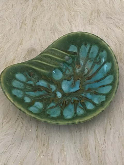 Unique Vintage Ashtray Retro Pottery Mid Century Modern Ceramic Dip Glaze