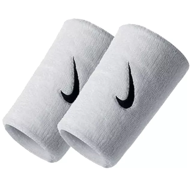 Nike Swoosh Doublewide Wristbands NNN05-101, Unisexe, bracelets de sport, Blanc 2
