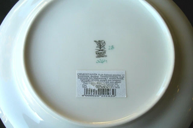 Kalocsa Hand Painted 7 5/8" Decorative Floral Plate Made in Hungary w/ Sales Tag 3