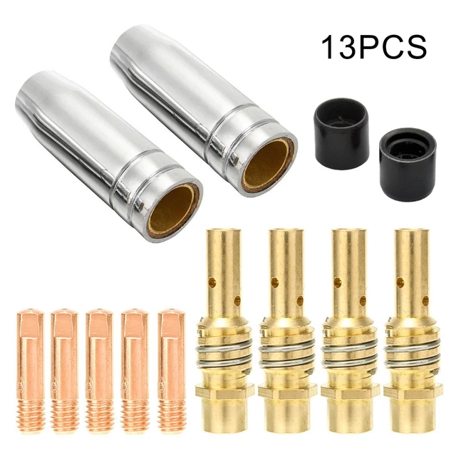 Oniissy Flux Core Kit Embouts Buse Sans Gaz 0,8mm 1,0mm - Compatible 14AK 15AK Pour Chalumeaux Soudage MIG