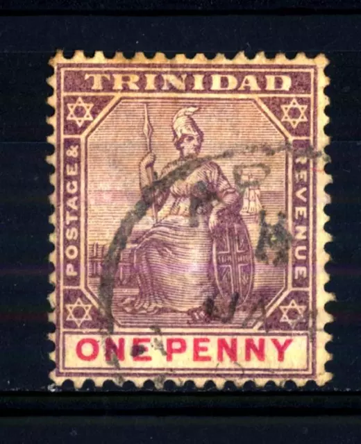 TRINIDAD AND TOBAGO - 1896-1900 - Britannia seduta. Valore impresso di colore di