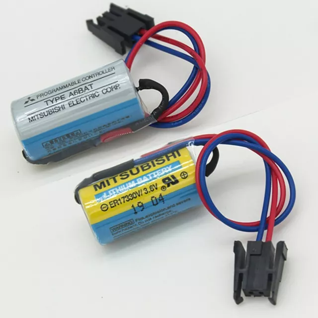 2pcs ER17330V 3.6V 1700mAh PLC Batterie Akku für Mitsubishi A6BAT mit Stecker