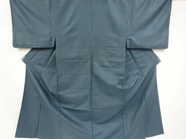97485# Japanese Kimono / Antique Hitoe Mens Kimono / Woven Little Grid