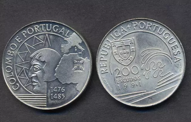 Portugal 200 Escudos 1991 Colombo E Portugal UNC