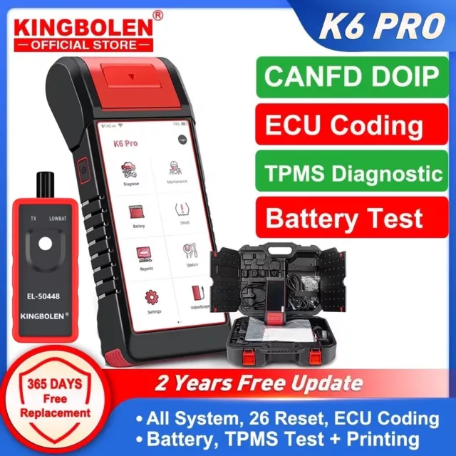2024 KINGBOLEN K6 PRO ELITE OBD2 Scanner Diagnostic Tool Full System Key Coding