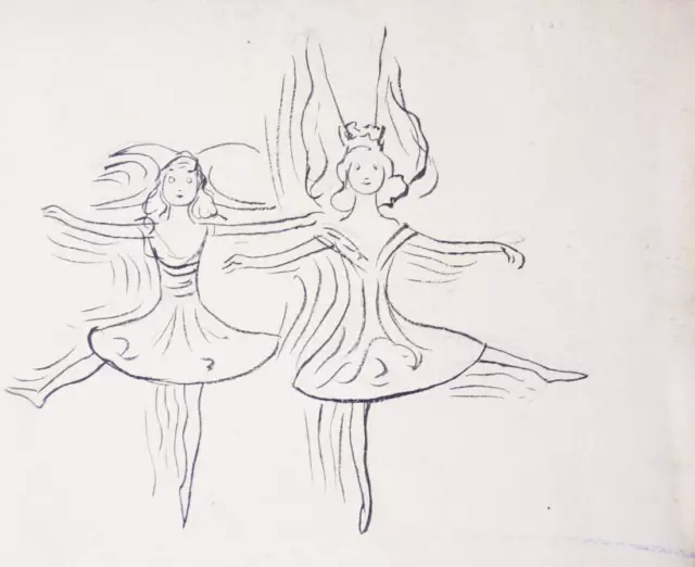 Dessin original de Lucien METIVET (1863-1932)  illustration théâtre danse