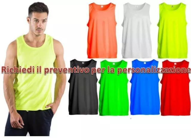 Canotta Sportiva Uomo T-Shirt Smanicata Running Palestra Sprintex Sport