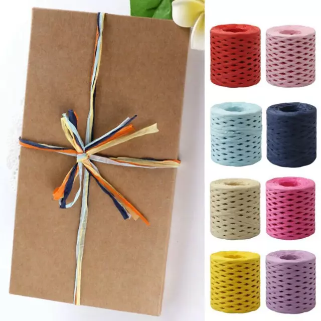 200m Party Packing Natural Wrapping DIY Raffia Ribbon Cord Paper Rope String