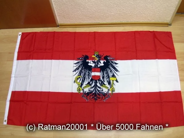 Fahne Flagge Österreich mit Wappen - 90 x 150 cm