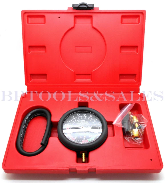 FUEL PUMP & VACUUM TESTER Carburetor Valve Pressure Tester Gauge Kit Car Truck