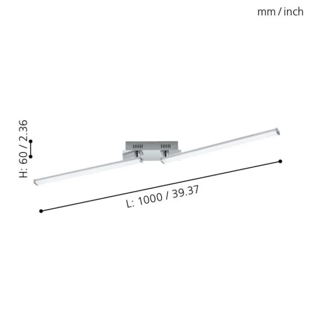 EGLO 96107 LASANA 2 LED Deckenleuchte, 2-flg., chrom, weiss 2 Bewegliche Arme