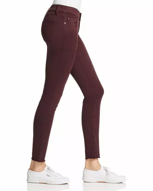 DL1961 Margaux Instasculpt Ankle Skinny Raw Hem Jean Barbera Wine Burgundy sz 27