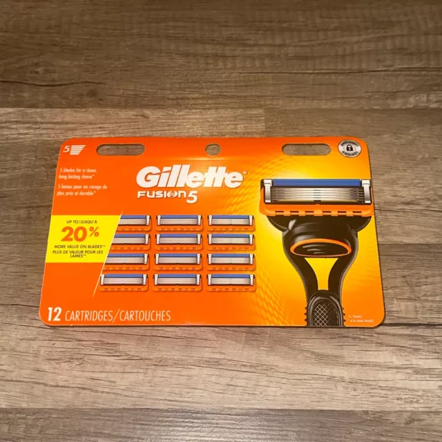 Gillette Fusion 5 Razor Blade Cartridges Refills - 12 Total