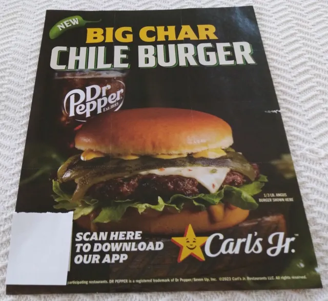 One (1) Sheet of Carl's Jr Coupons - Expiration 10/31/23